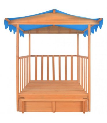 vidaXL Kids Playhouse with Sandbox Fir Wood Blue UV50