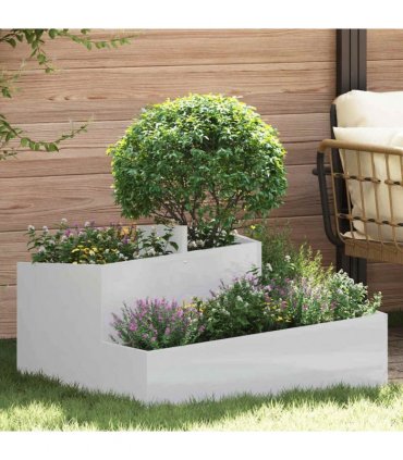 vidaXL Garden Planter Silver 80 x 80 x 50 cm Galvanised Steel