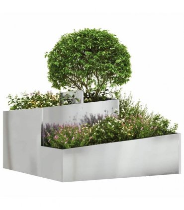 vidaXL Garden Planter Silver 80 x 80 x 50 cm Galvanised Steel