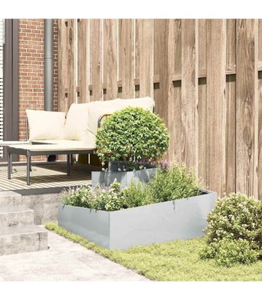 vidaXL Garden Planter Silver 80 x 80 x 50 cm Galvanised Steel