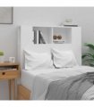 vidaXL Headboard Cabinet | White | Engineered wood | Large | Headboard Cabinet