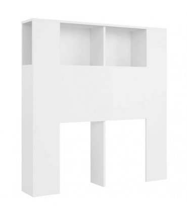 vidaXL Headboard Cabinet | White | Engineered wood | Large | Headboard Cabinet