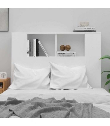 vidaXL Headboard Cabinet | White | Engineered wood | Large | Headboard Cabinet