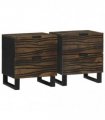 vidaXL Bedside Cabinet 2 pcs Walnut 40 x 33 x 46 cm Engineered Wood