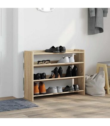 vidaXL Shoe Rack Sonoma Oak 80x25x62 cm Engineered Wood