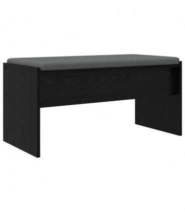 vidaXL Hall Bench with Cushion Black Oak 83 x 38 x 40 cm