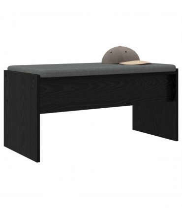 vidaXL Hall Bench with Cushion Black Oak 83 x 38 x 40 cm