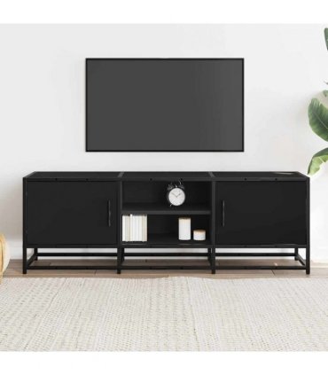 vidaXL TV Cabinet Black 120x35x41 cm Engineered Wood and Metal