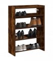 vidaXL Shoe Rack Smoked Oak 60x25x81 cm Engineered Wood