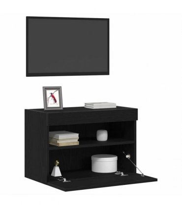 vidaXL TV Wall Cabinet Black oak 60 x 30 x 40 cm Engineered wood