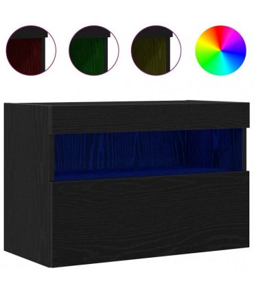 vidaXL TV Wall Cabinet Black oak 60 x 30 x 40 cm Engineered wood