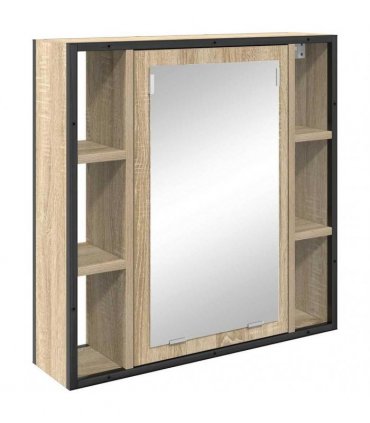 vidaXL Mirror Cabinet Sonoma Oak 60 x 16 x 60 cm Engineered Wood