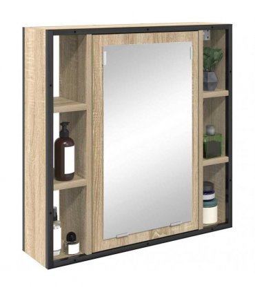 vidaXL Mirror Cabinet Sonoma Oak 60 x 16 x 60 cm Engineered Wood