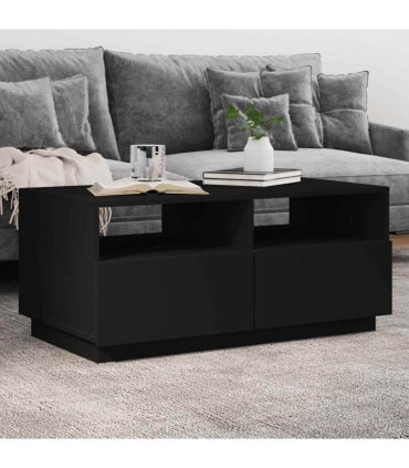vidaXL Coffee Table | Black | Engineered wood | 90 cm x 49 cm x 40 cm