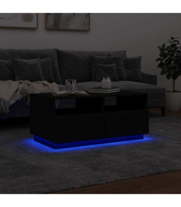 vidaXL Coffee Table | Black | Engineered wood | 90 cm x 49 cm x 40 cm
