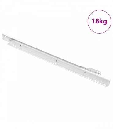 vidaXL Drawer Slide 55 pcs White Steel