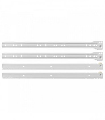 vidaXL Drawer Slide 55 pcs White Steel