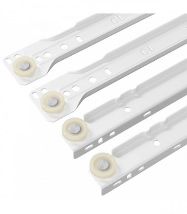 vidaXL Drawer Slide 55 pcs White Steel