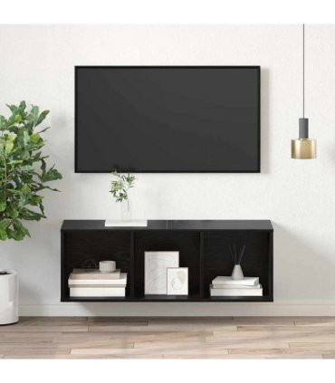 vidaXL TV Cabinet Set Black Oak 37 x 37 x 107 cm Engineered Wood