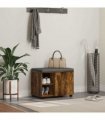 vidaXL Hall Bench with Cushion with Shelf Smoked Oak 60 x 38 x 46 cm