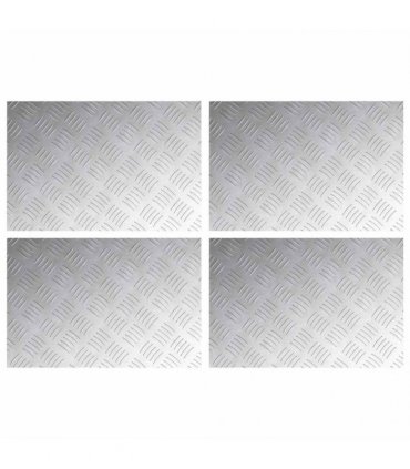 vidaXL Stair Tread Rectangular 4 pcs Silver 60 x 40 cm Aluminium