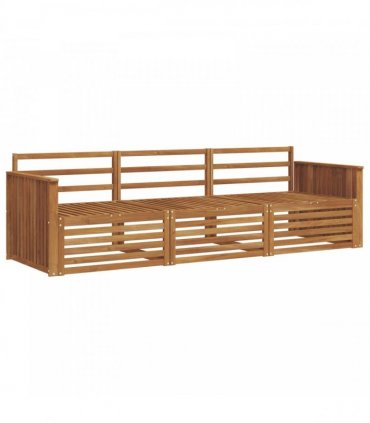 vidaXL Outdoor Sofa Set 3 pcs Natural Solid Acacia Wood