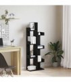 vidaXL Bookcase Black Oak 48 x 25.5 x 140 cm Engineered Wood