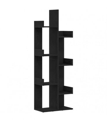 vidaXL Bookcase Black Oak 48 x 25.5 x 140 cm Engineered Wood