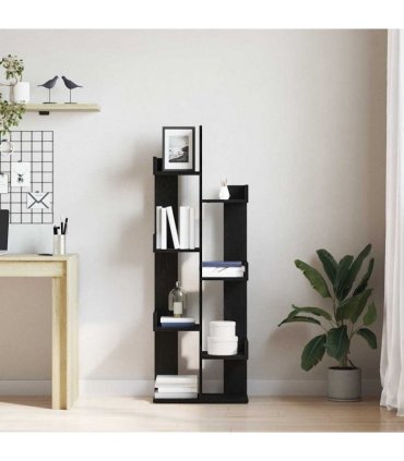 vidaXL Bookcase Black Oak 48 x 25.5 x 140 cm Engineered Wood