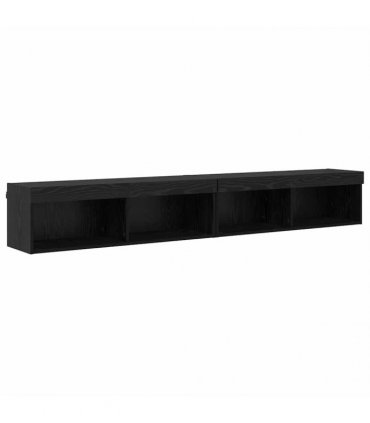 vidaXL TV Cabinet Set 2 pcs Black Oak 100 x 30 x 30 cm Engineered Wood