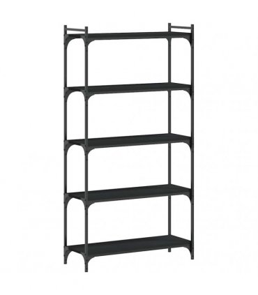 vidaXL Bookcase 5-Tier Black 80x30x154 cm Engineered Wood