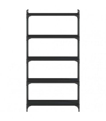 vidaXL Bookcase 5-Tier Black 80x30x154 cm Engineered Wood