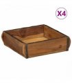 vidaXL Tray 4 pcs Brown 29 x 31 x 10 cm Solid Reclaim Wood