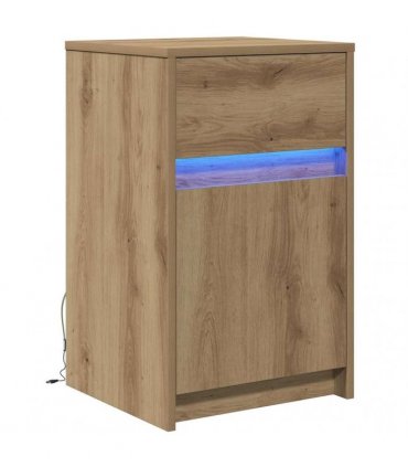 vidaXL LED Bedside Cabinet Artisan oak 38 x 34 x 61 cm Engineered wood