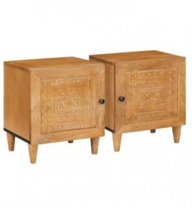 vidaXL Bedside Cabinet 2 pcs Light Brown 80 x 50 x 40 cm