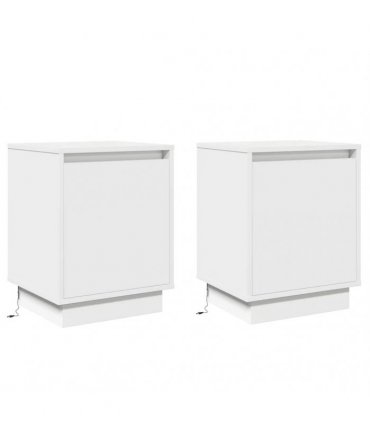 vidaXL Bedside Cabinet 2 pcs White 39 x 34.5 x 50 cm Engineered wood