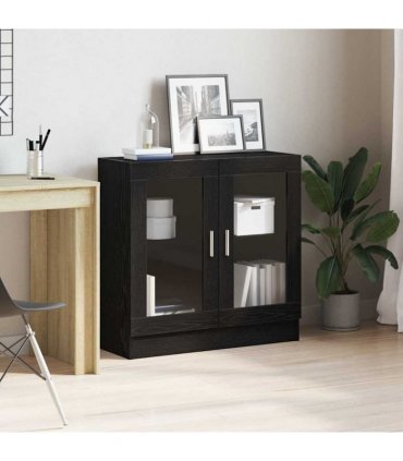 vidaXL Book Cabinet Black Oak 82.5 x 30.5 x 80 cm Engineered Wood