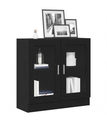 vidaXL Book Cabinet Black Oak 82.5 x 30.5 x 80 cm Engineered Wood
