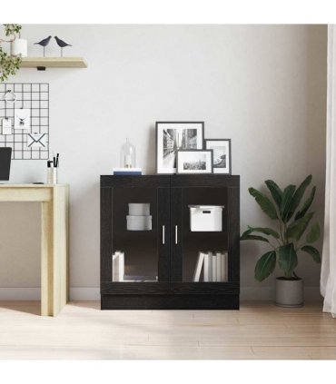 vidaXL Book Cabinet Black Oak 82.5 x 30.5 x 80 cm Engineered Wood