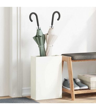 vidaXL Rain Umbrella Stand White 28 x 12 x 41 cm Steel