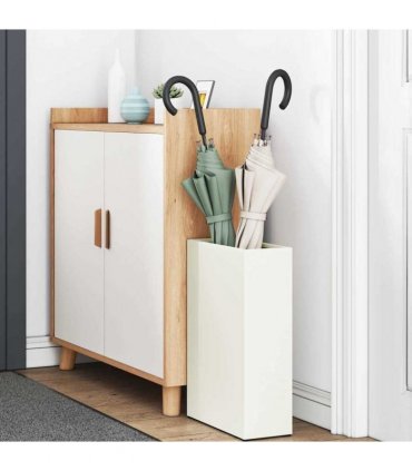 vidaXL Rain Umbrella Stand White 28 x 12 x 41 cm Steel
