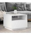 vidaXL Coffee Table with LED Lights White 50x49x40 cm