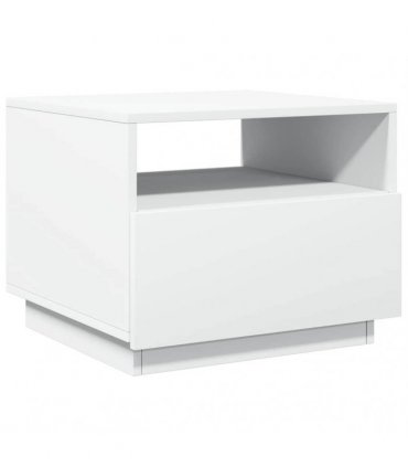 vidaXL Coffee Table with LED Lights White 50x49x40 cm