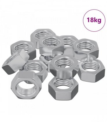 vidaXL Hex Nut 9000 pcs Silver Metal