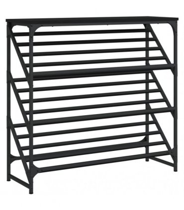 vidaXL Shoe Rack Black 90x30x85 cm Engineered Wood