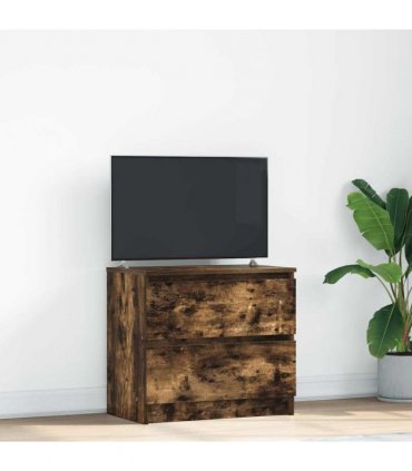 vidaXL TV Cabinet Smoked Oak 60x35x54 cm Engineered Wood