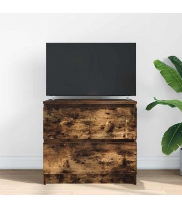 vidaXL TV Cabinet Smoked Oak 60x35x54 cm Engineered Wood