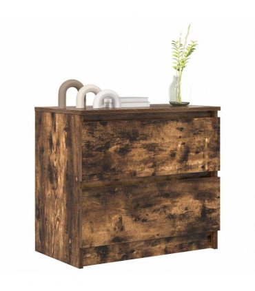 vidaXL TV Cabinet Smoked Oak 60x35x54 cm Engineered Wood