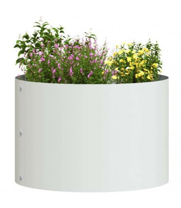 vidaXL Planter Ring White 30 x 30 x 20 cm Cold-rolled Steel