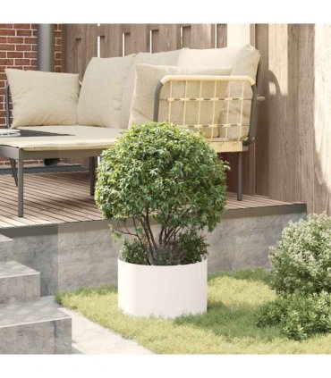 vidaXL Planter Ring White 30 x 30 x 20 cm Cold-rolled Steel